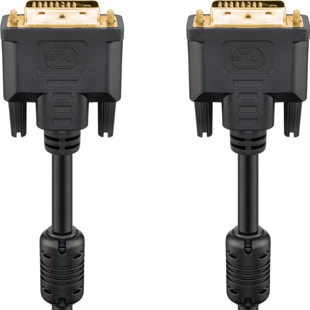 Goobay DVI-D Full HD-kabel Dual Link, Guldpläterad DVI-D-kontakt Dual Link (24 + 1 pin) > DVI-D-kontakt Dual Link (24 + 1 pin), 2 m
