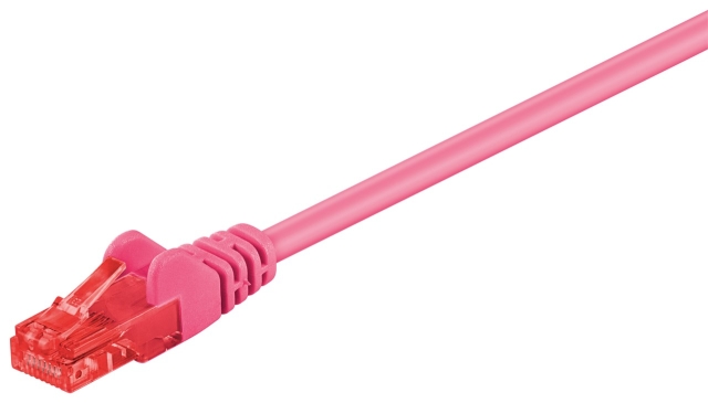 Goobay CAT 6 patchkabel, U/UTP, magenta kopparklädd aluminiumtråd (CCA), 15 m
