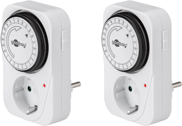 Goobay Set med 2, analog timer Lätt att använda en analog timer