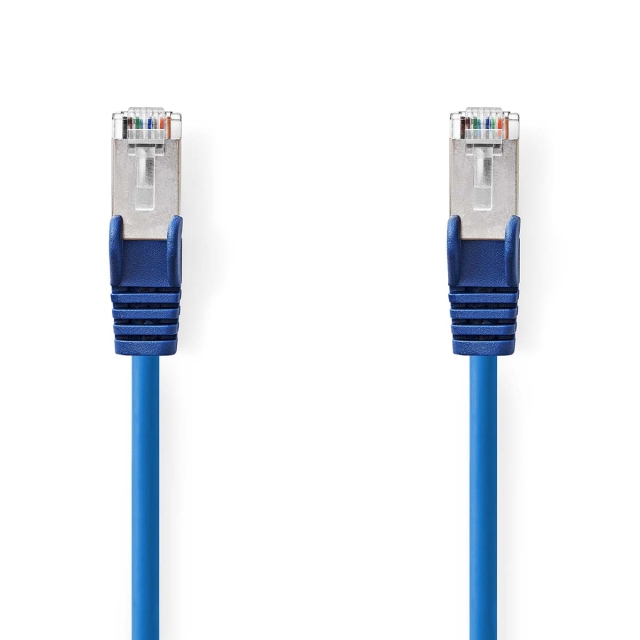 Nedis CAT5e nätverkskabel | SF/UTP | RJ45 hane | RJ45 hane | 3.00 m | Rund | PVC | Blå | Label