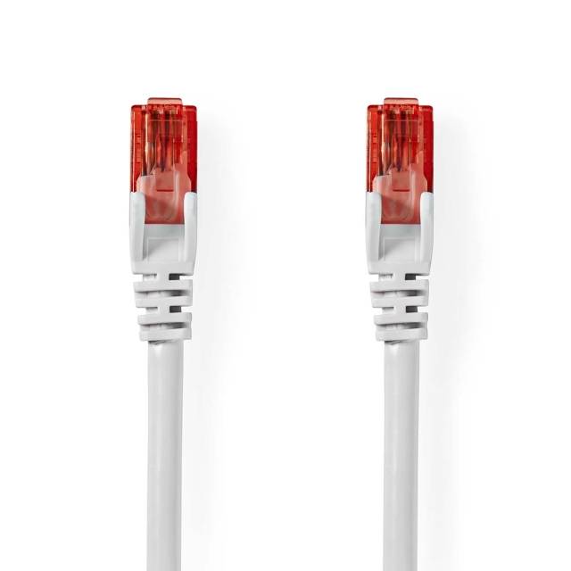 Nedis CAT6 Nätverkskabel | RJ45 hane | RJ45 hane | U/UTP | 5.00 m | Rund | PVC | Vit | Label