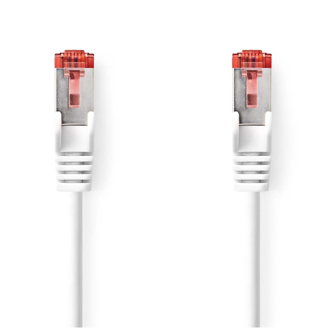 Nedis CAT6 Nätverkskabel | RJ45 hane | RJ45 hane | S/FTP | 0.15 m | Rund | LSZH | Vit | Label