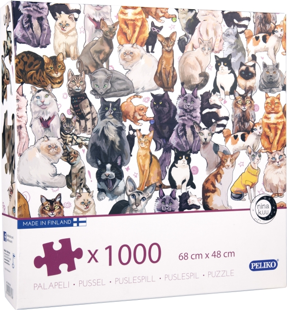 Peliko Cats pussel, 1000 bitar