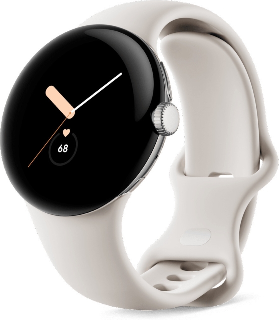 Google Pixel Watch WiFi smartklocka, polerat silver / krita