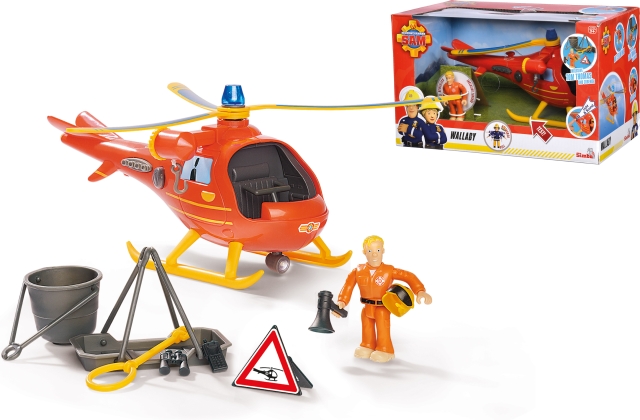 Brandman Sami Wallaby helikopter och figur
