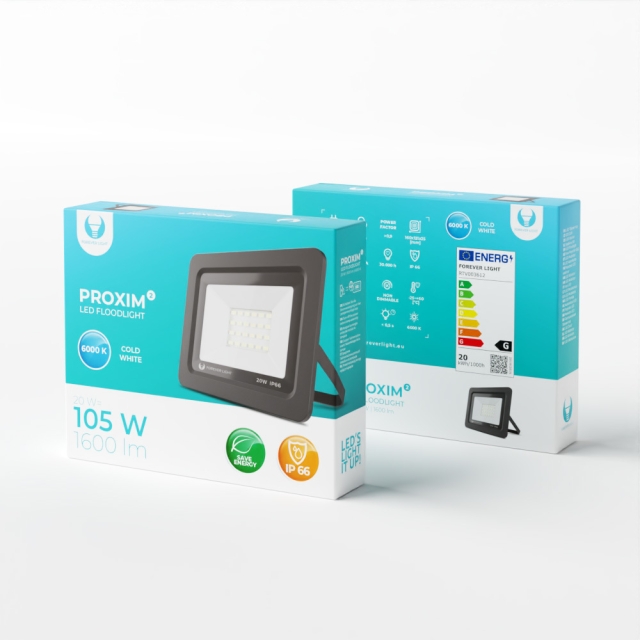 Forever Light PROXIM II - LED-Strålkastare, 20W |6000K| IP66