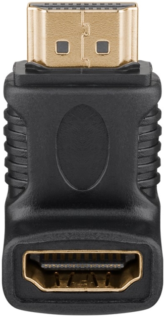 Goobay HDMI™-vinkeladapter, Guldpläterad (4K @ 60 Hz) HDMI™-uttag (typ A) > HDMI™ kontakt (typ A) 270 °