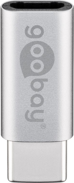 Goobay Adapter USB-C™ till USB 2.0 Micro-B, silver USB-C™ plugg > USB 2,0 mikro uttag (typ B)
