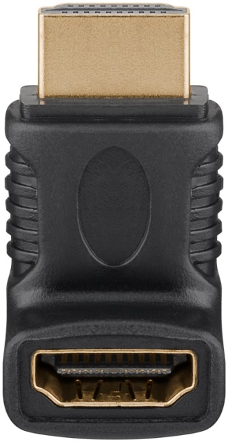 Goobay HDMI™-vinkeladapter för koaxialkabel, Guldpläterad (4K @ 60 Hz) HDMI™-uttag (typ A) > HDMI™ kontakt (typ A) 90 °