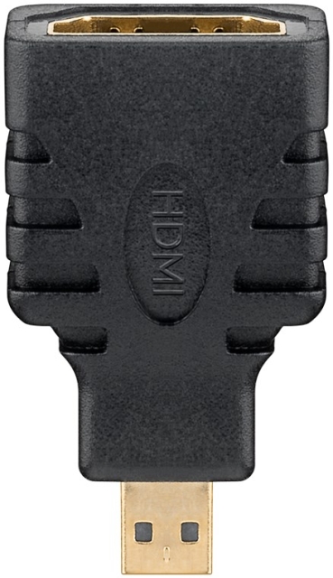 Goobay HDMI™-adapter, Guldpläterad HDMI™-uttag (typ A) > HDMI™-mikrokontakt (typ D)