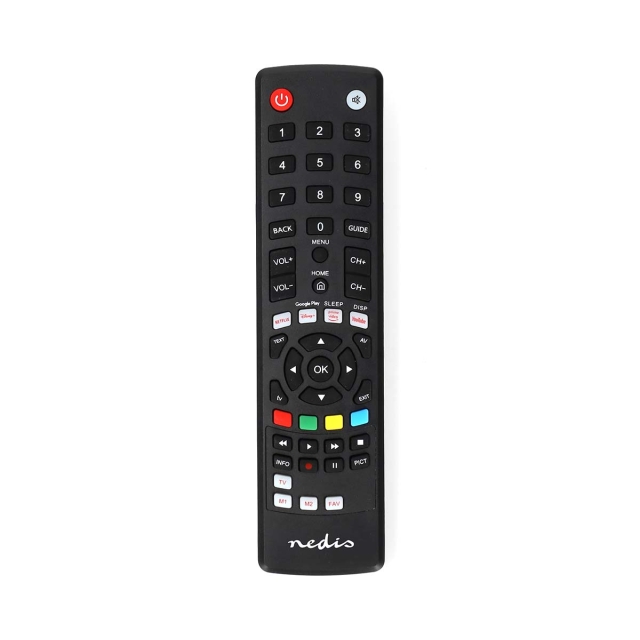 Nedis Universalfjärrkontroll | Förprogrammerad | 1 Enhet | Amazon Prime / Disney + Button / Google Play Knapp / Netflix Knapp / Youtube Knapp | Infraröd | Svart