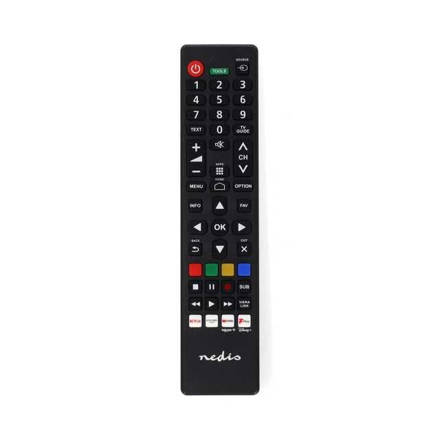 Nedis Ersättnings Fjärrkontroll | Passar till: Panasonic / Sharp | Förprogrammerad | 1 Enhet | Amazon Prime / Disney + Button / Netflix Knapp / Rakuten TV Button / Youtube Knapp | Infraröd | Svart