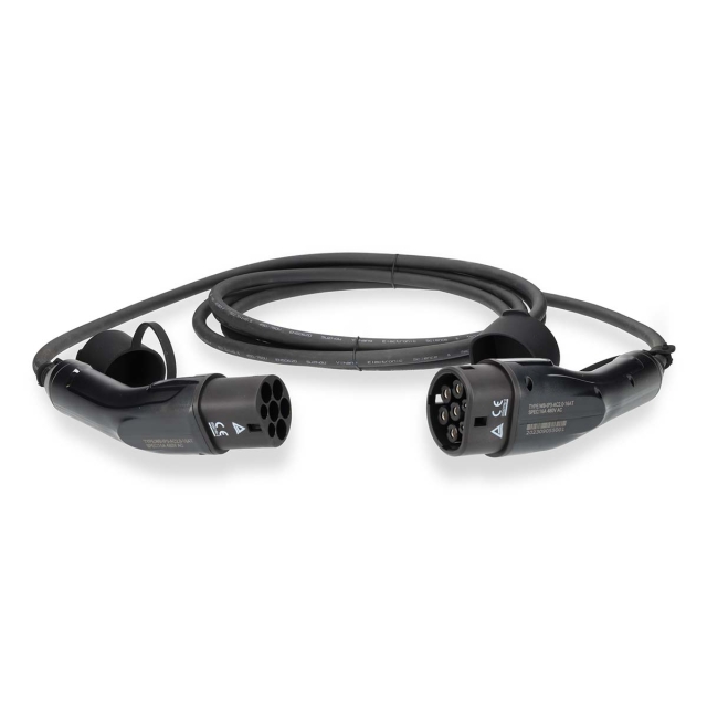 Nedis Elfordonskabel | Cable Type 2 | 16 A | 11000 W | 3-Faser | 5.00 m | Svart | Presentbox