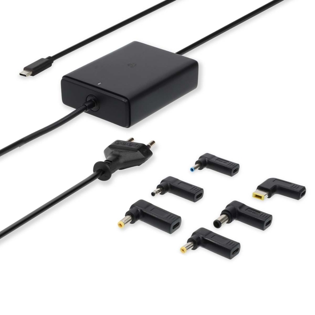 Nedis Notebook Adapter | GaN | 65 W | 5 / 9 / 12 / 15 / 20 V DC | 2.4 / 3.0 / 3.25 A | Används för: Dator / Smartphone / Surfplatta | Euro / Typ-C (CEE 7/16)