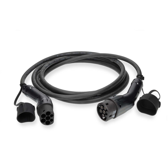 Nedis Elfordonskabel | Cable Type 2 | 32 A | 22000 W | 3-Faser | 5.00 m | Svart | Presentbox