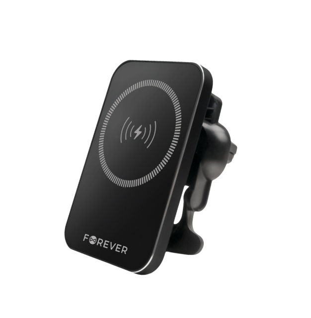Forever MACH-100 - Bilhållare med trådlös laddning för Smartphones, 15W, Svart