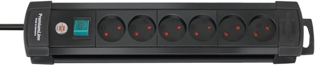 Brennenstuhl 6 way Extension Socket, 3m, Black