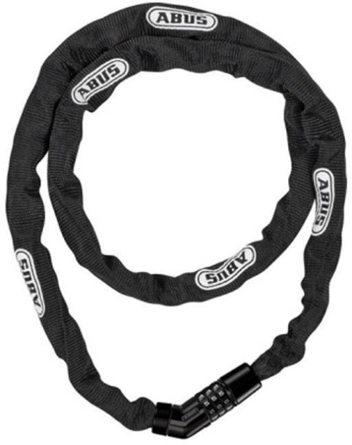 Abus kedjelås, 4804C/75, med nummerkombination, svart