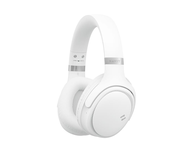 Havit H630BT over-ear BT Hörlurar, Vit,Silver