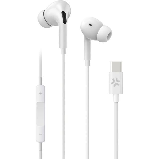 Celly Hörlurar In-Ear Kabel USB-C UP1200 Vit