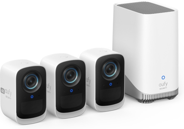 Anker eufyCam 3C övervakningssystem med tre kameror, 4K-upplösning