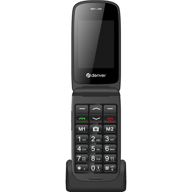 Denver Mobiltelefon 4G 2,4" färg-skärm Bluetooth SOS-knapp Flip-modell BAS-24600L