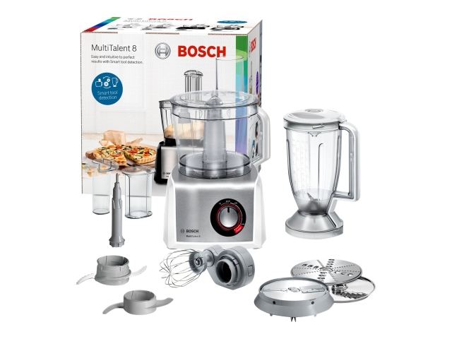 Bosch MultiTalent 8 MC812S814 Köksmaskin 3,9 liter Borstat rostfritt stål/vit