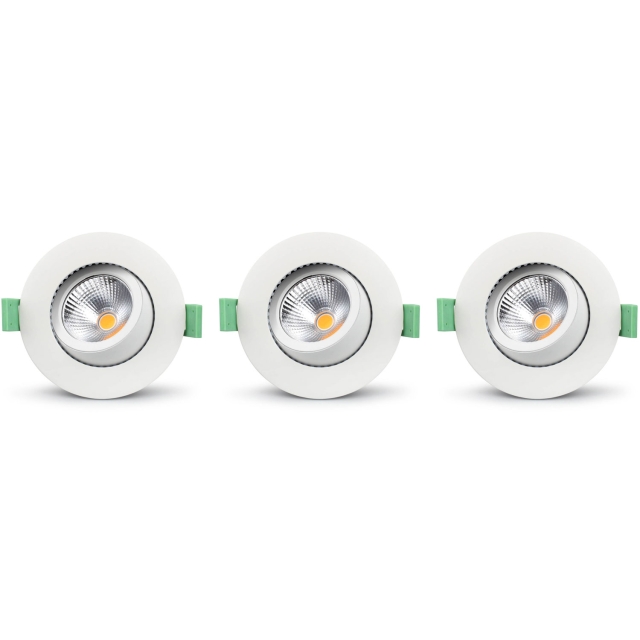Llitt Lisa Dimbar Infälld downlight 3000K 600lm IP65 3-pack Vit