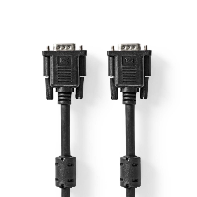 Nedis VGA-kabel | VGA Hane | VGA Hane | Nickelplaterad | Maximal upplösning: 1024x768 | 2.00 m | Rund | ABS | Svart | Låda