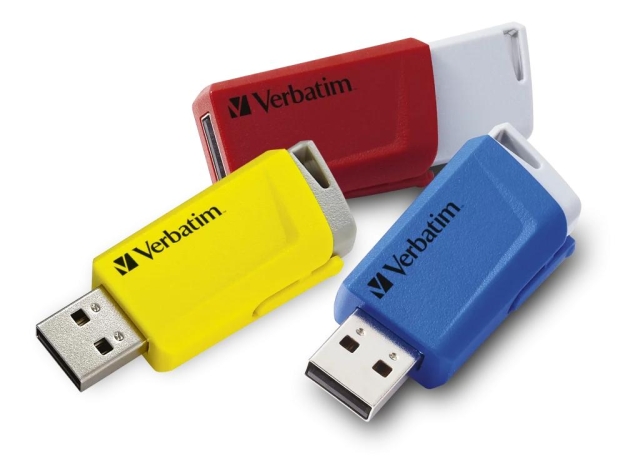 Verbatim Store N Click USB 3.0 3x 16GB röd, blå och gul