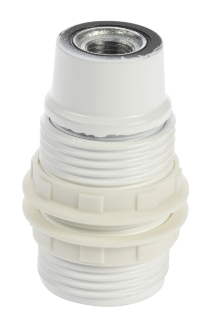 Nordic Quality Lampsockel E14 med lampskärmsring, Vit