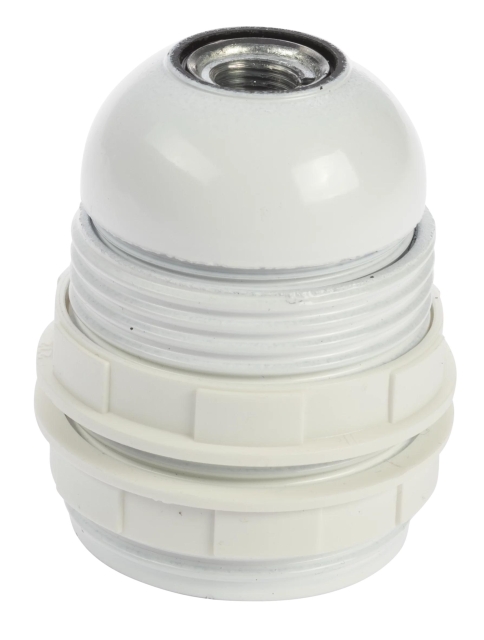 Nordic Quality Lampsockel E27 med lampskärmsring, Vit