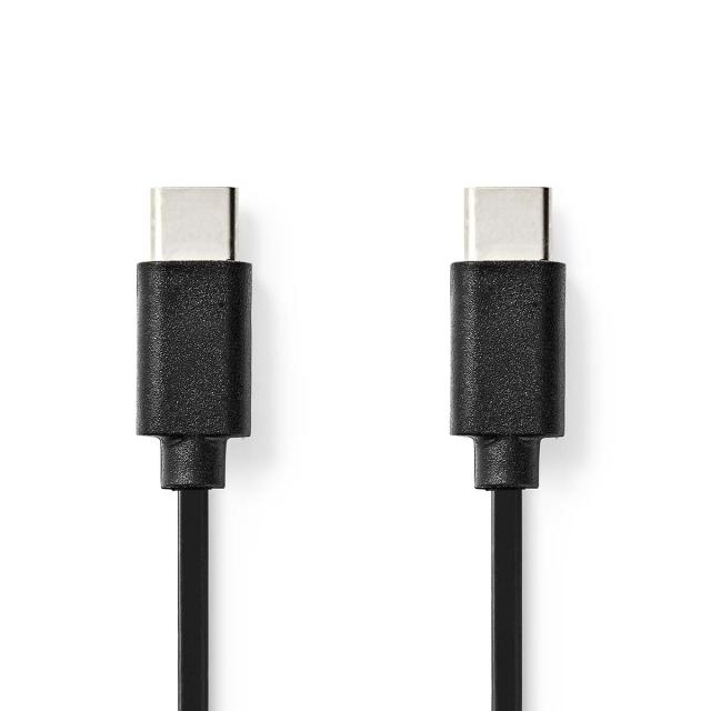 Nedis USB-kabel | USB 2.0 | USB-C™ Hane | USB-C™ Hane | 60 W | 480 Mbps | Nickelplaterad | 1.00 m | Rund | PVC | Svart | Låda
