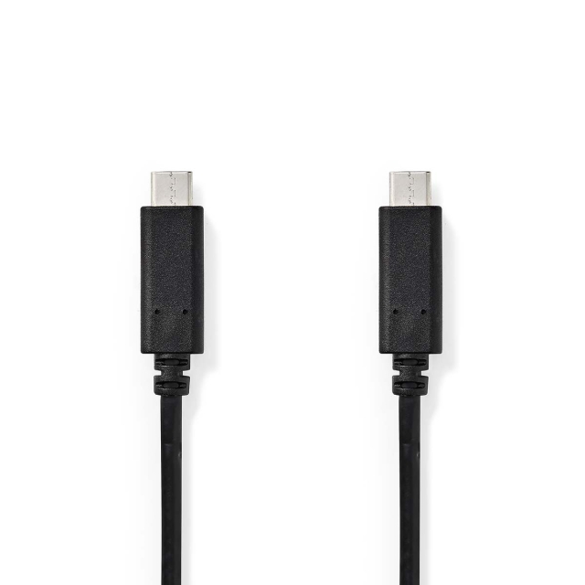 Nedis USB-kabel | USB 3.2 Gen 1 | USB-C™ Hane | USB-C™ Hane | 60 W | 4K@60Hz | 5 Gbps | Nickelplaterad | 2.00 m | Rund | PVC | Svart | Låda