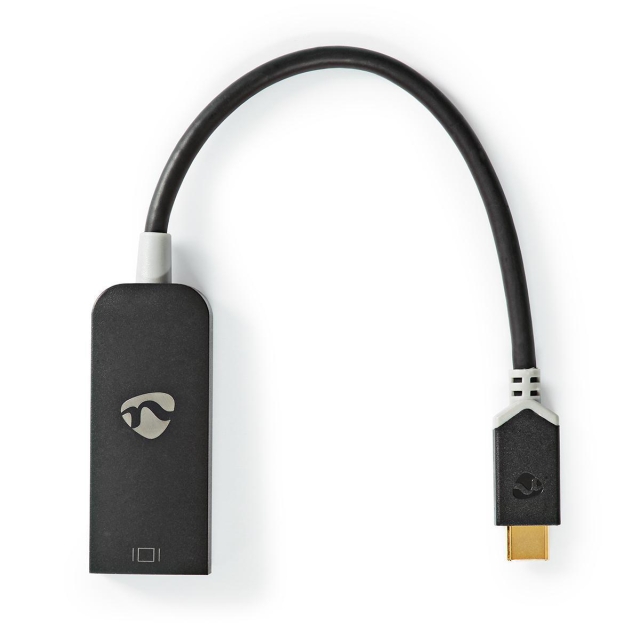 Nedis USB-C™ Adapter | USB 3.2 Gen 1 | USB-C™ Hane | DisplayPort Hona | 8K@30Hz | 0.20 m | Rund | Guldplaterad | PVC | Antracit | Kartong med fönster