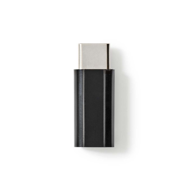 Nedis USB-C™ Adapter | USB 2.0 | USB-C™ Hane | USB Micro-B Hona | 480 Mbps | Rund | Nickelplaterad | Svart | Låda