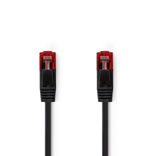 Nedis CAT6 Nätverkskabel | RJ45 hane | RJ45 hane | U/UTP | 2.00 m | Snagless | Platt | PVC | Svart | Label