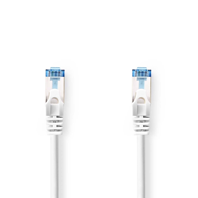 Nedis CAT6a nätverkskabel | S/FTP | RJ45 hane | RJ45 hane | 0.25 m | Snagless | Rund | LSZH | Vit | Label