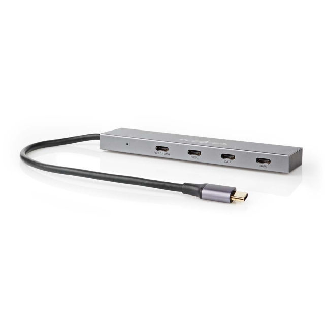 Nedis USB-hubb | 1x USB-C™ 3.2 Gen 2 Male | USB-C™ 3.2 Gen 2 Female with PD 3.0 / 3x USB-C™ 3.2 Gen 2 Female | 4-Port port(s) | USB 3.2 Gen 2 | USB ström | 10 Gbps