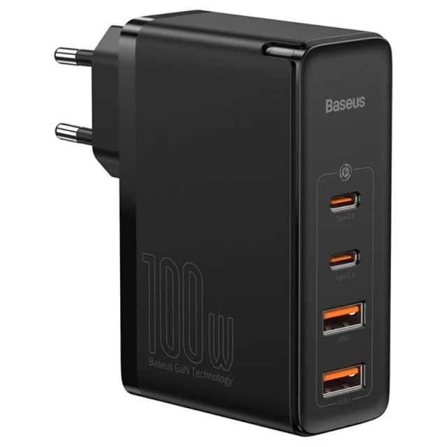 Baseus GaN2 Pro- Snabbladdare 2xUSB + 2xUSB-C 100W (svart)