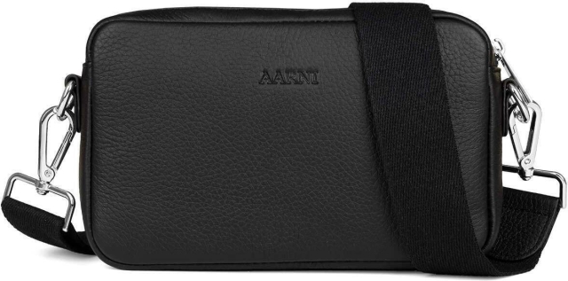 Aarni Crossbody Bag, svart, silverfärgad dragkedja
