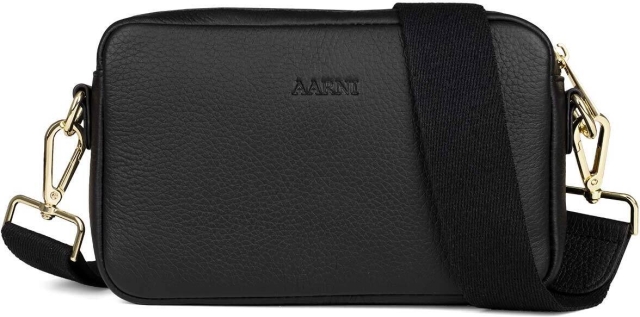 Aarni Crossbody Bag, svart, guldfärgad dragkedja