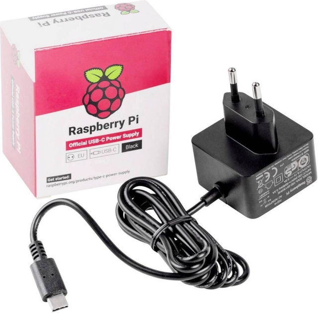 Raspberry Pi 5 B officiell nätadapter, 27 W