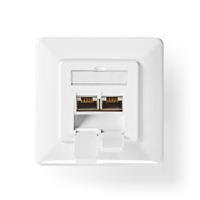Nedis Nätverksvägglåda | Infälld montering | 2-Port port(s) | CAT7 | Rak | Hona | Guldplaterad | PVC | Elfenben | Låda