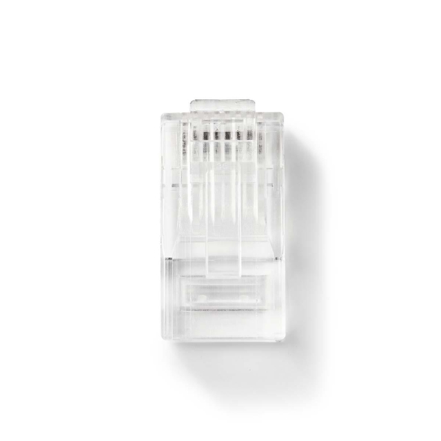 Nedis RJ45-kontakt | RJ45 Pass Through | Solid UTP CAT5e | Rak | Guldplaterad | 10 st. | Polycarbonate | Transparent | Låda