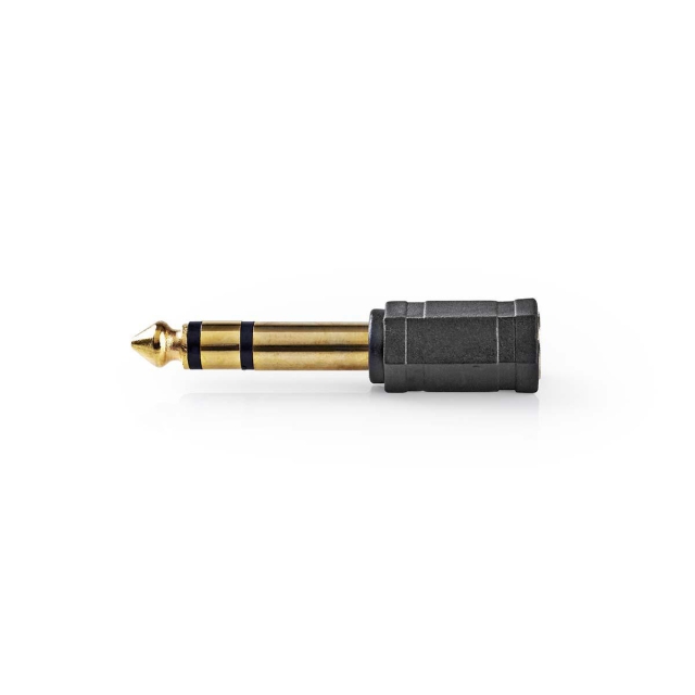 Nedis Stereo Audio Adapter | 6.35 mm Hane | 3.5 mm Hona | Guldplaterad | Rak | ABS | Svart | 10 st. | Kuvert