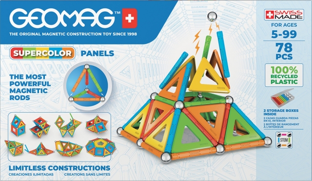 Geomag Super Colorful Magnetic Building Set, 78 delar