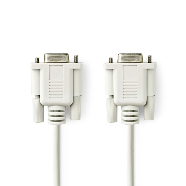 Nedis Nollmodemkabel | D-SUB 9-Pin Hona | D-SUB 9-Pin Hona | Nickelplaterad | 2.00 m | Rund | PVC | Elfenben | Label