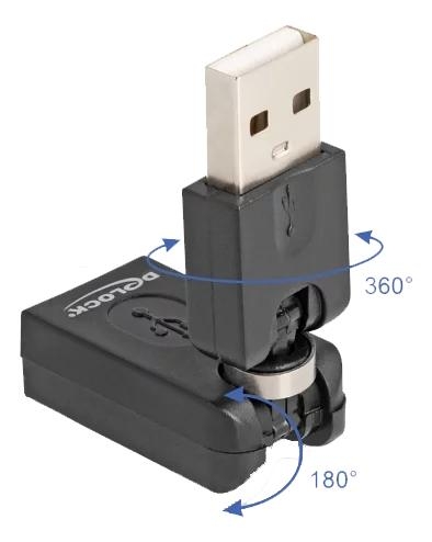 DeLOCK Rotationsadapter USB 2.0-A hane till hona