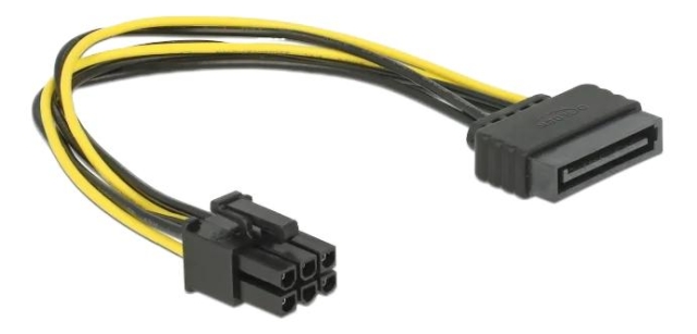 DeLOCK Cable Power SATA 15 pin > 6 pin PCI Express